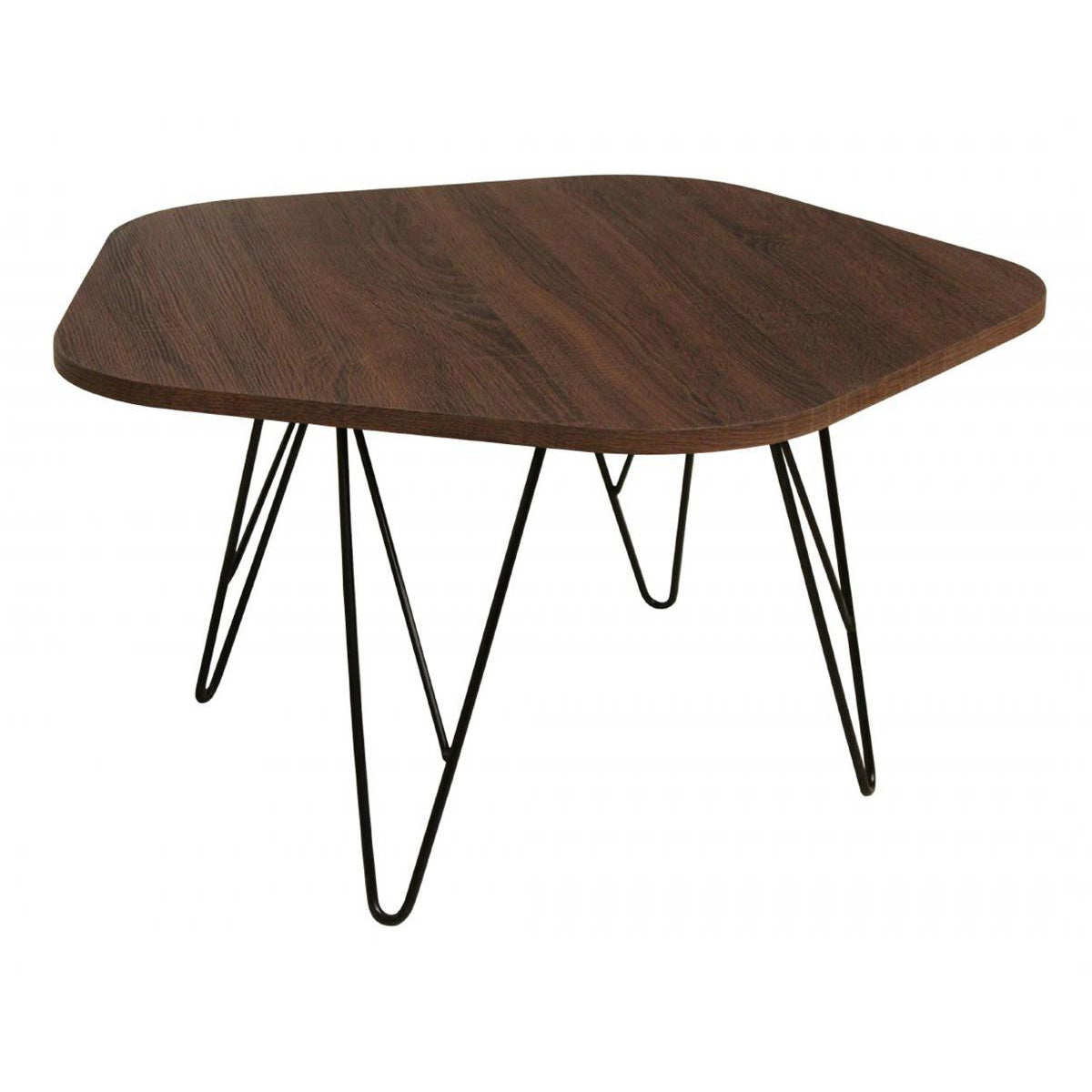 Tigris Coffee Table Walnut with Black Metal Legs