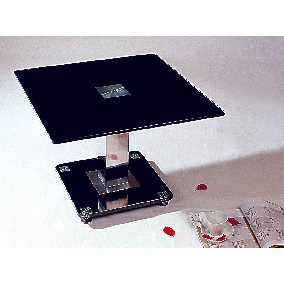 Trinity Lamp Table Chrome & Black