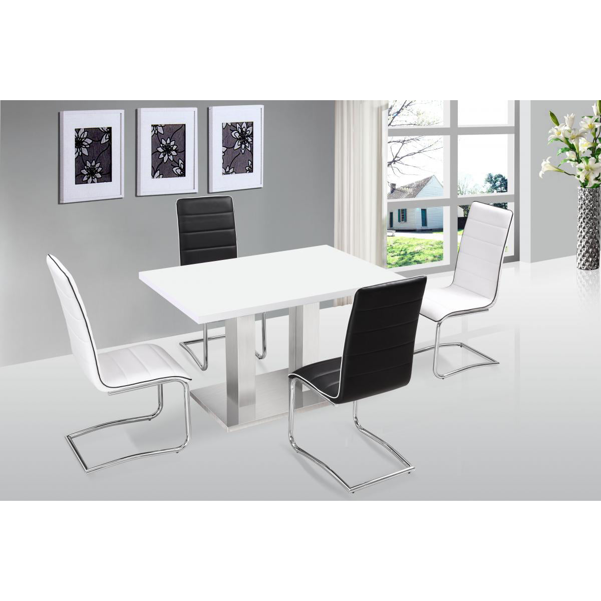 Walton PU Dining Chair Chrome