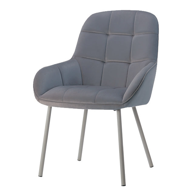 Wren Velvet Dining Chair Grey with Latte Legs