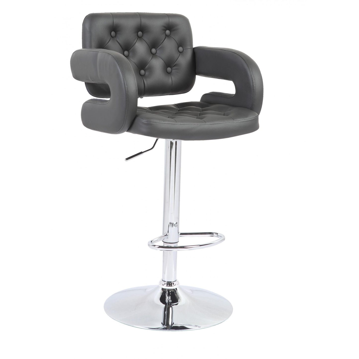 Utah Bar Stool PU Chrome & Black