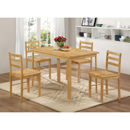 York Medium Dining Set with 4 Chairs Natural Oak