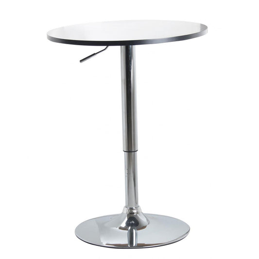 Zen Bar Table Natural or White Top with Chrome Base