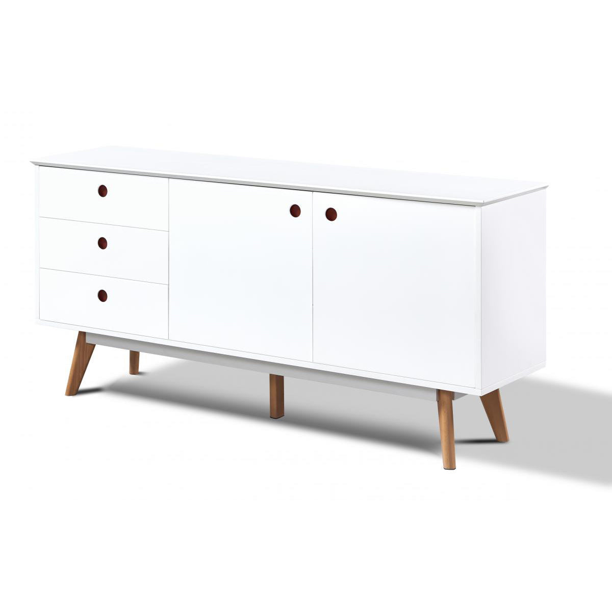 Belgium Sideboard White 2 Doors & 3 Drawers