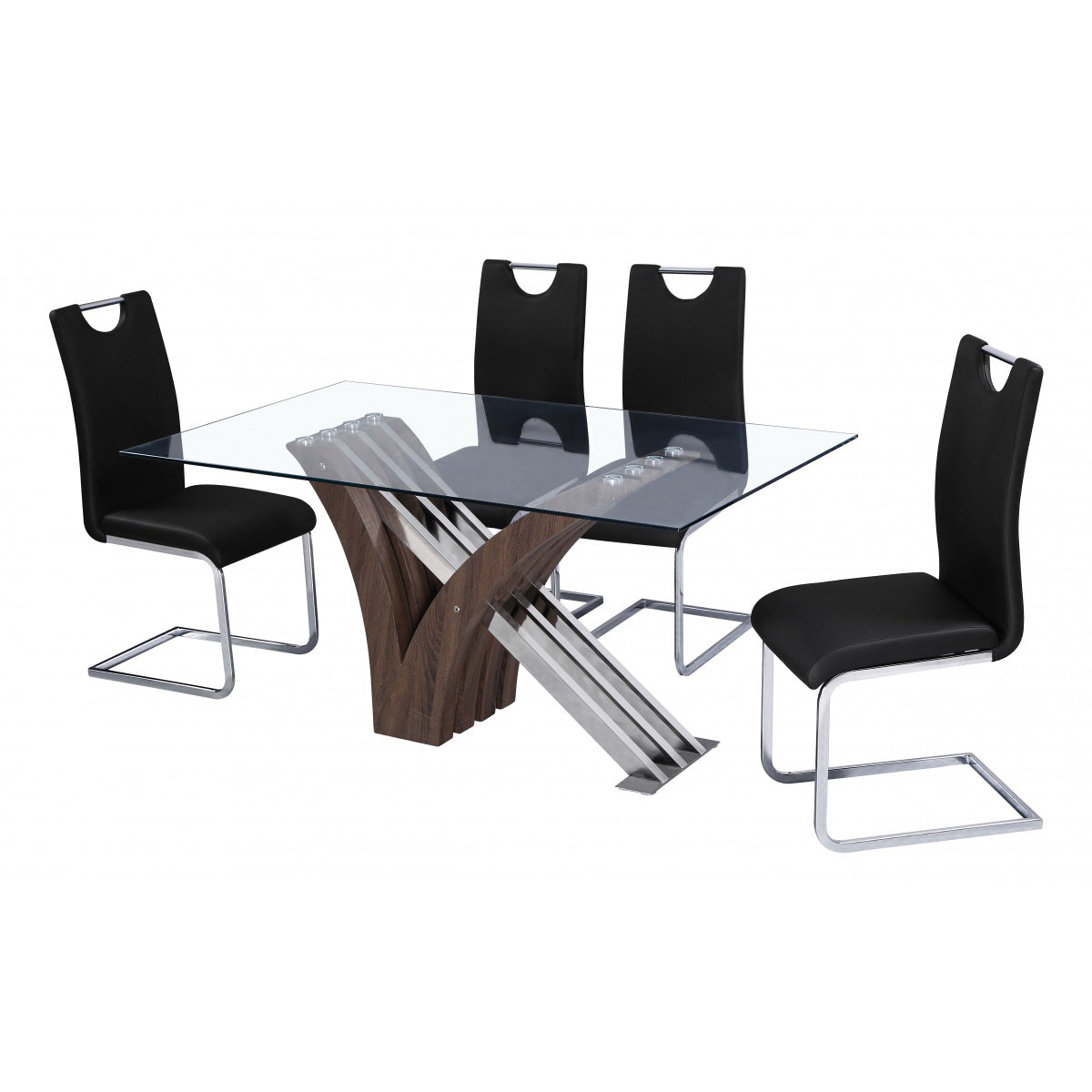 Caspian PU Chair Chrome & Black