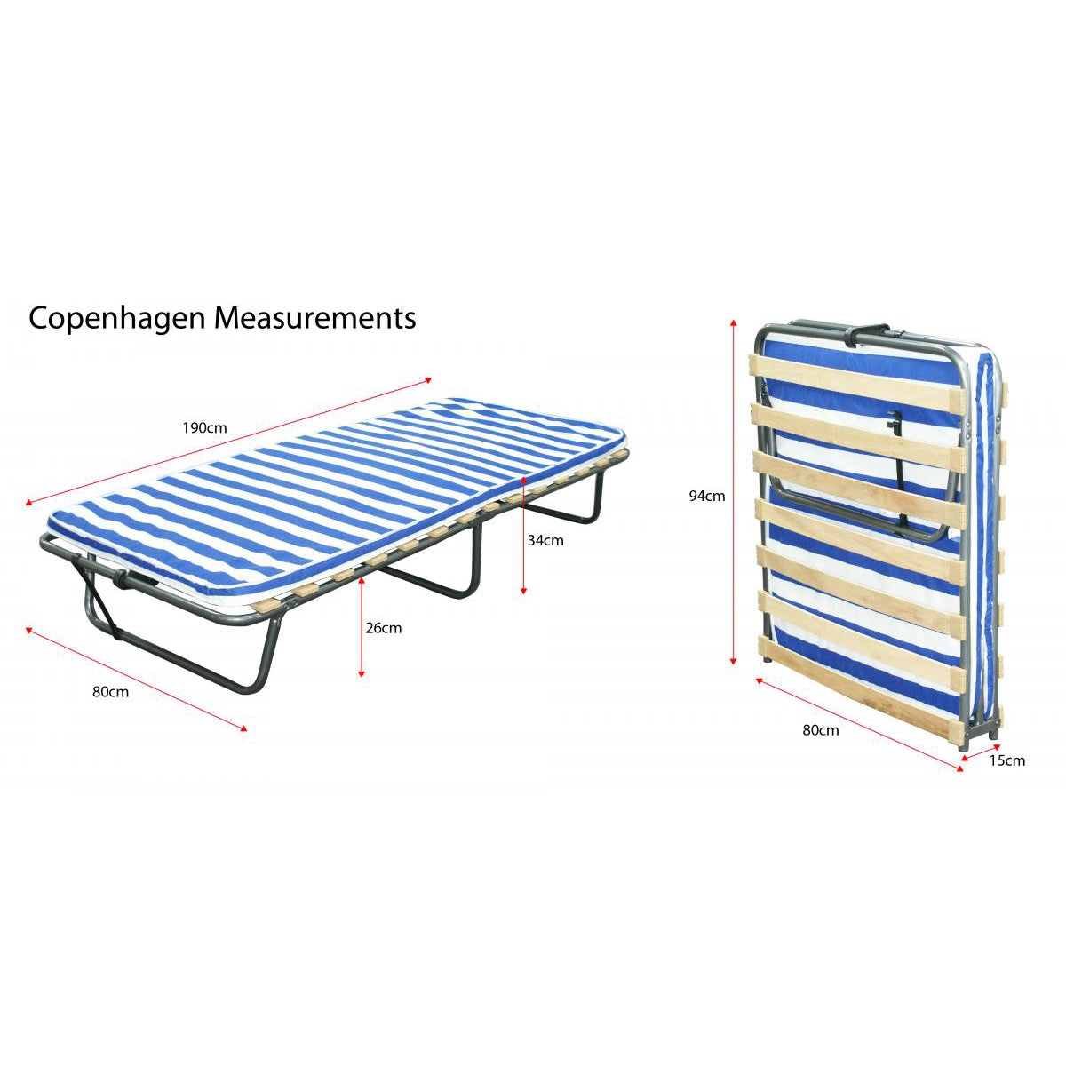 Copenhagen Folding Bed with Mattress