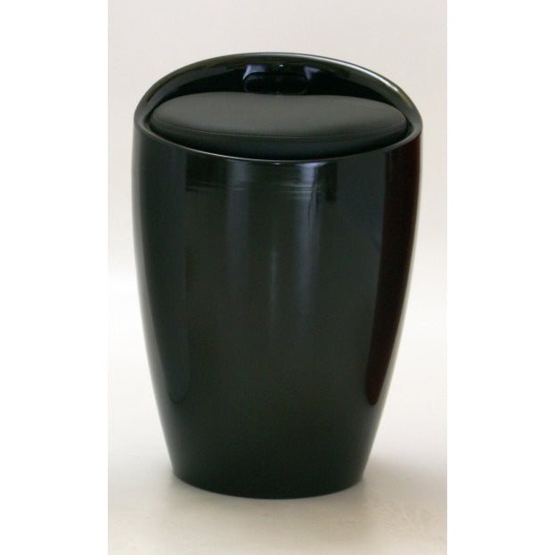 Dawson Black High Gloss Stool with Storage