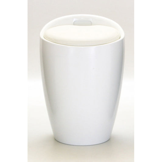 Dawson White High Gloss Stool with Storage