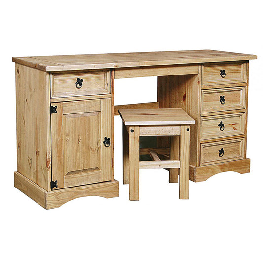 Corona Dressing Table Double 5 Draws& 1Door & Stool