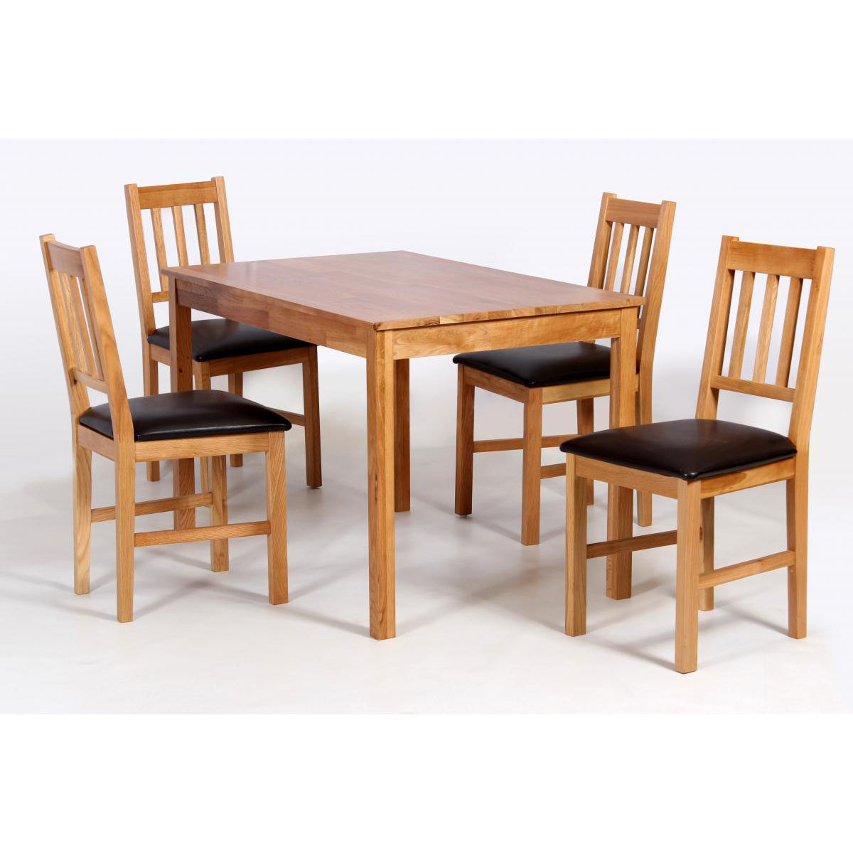 Hyde Solid Oak Dining Set with 4 Chairs