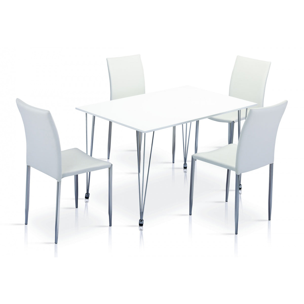 Iris High Gloss Dining Tabe White & Chrome