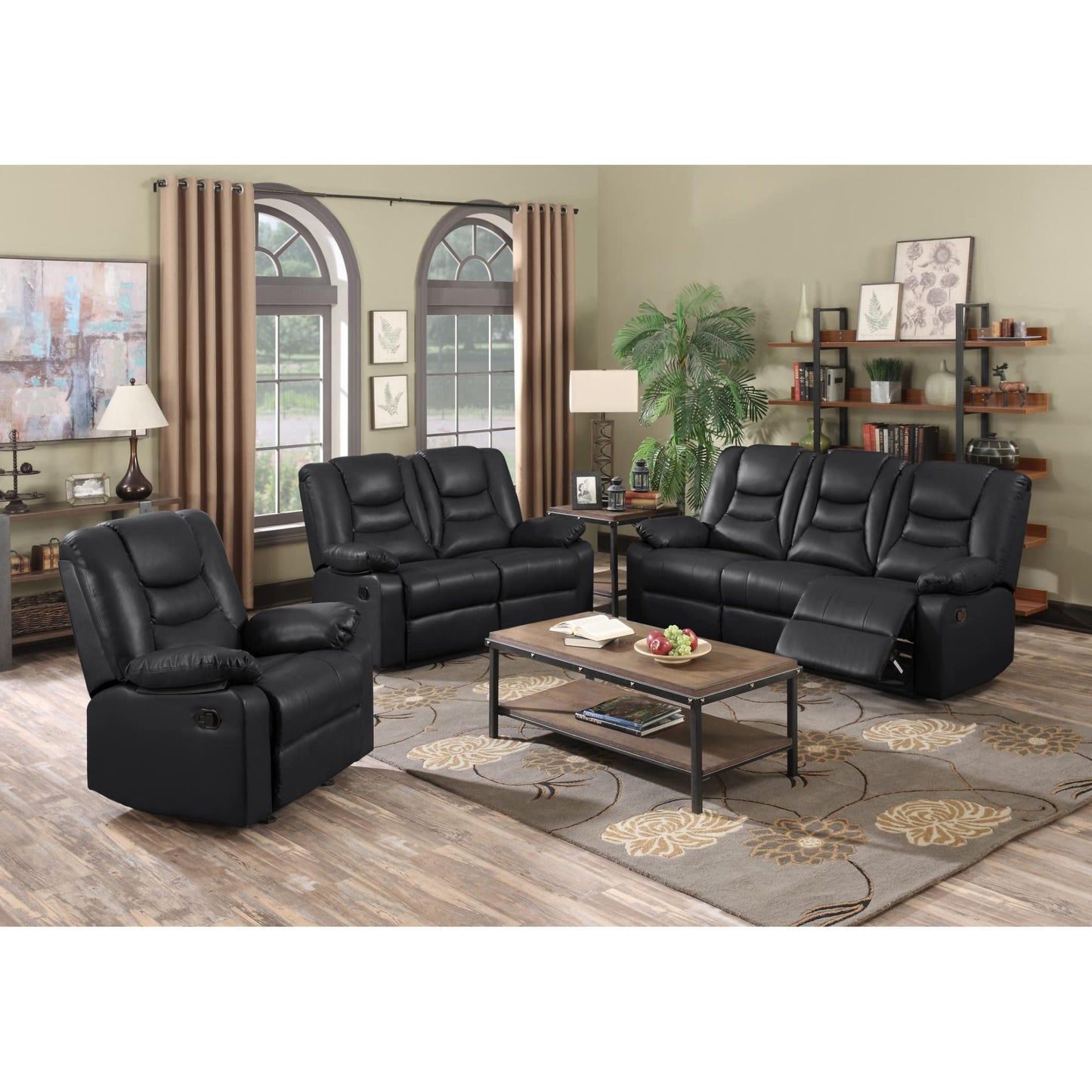 Kirk Recliner Bonded PU 3 Seater