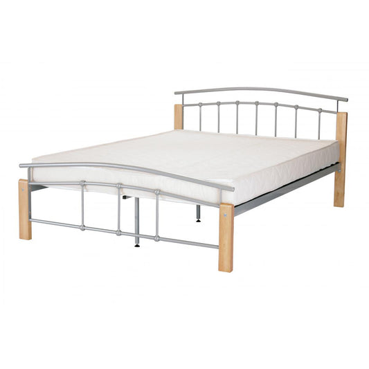 Tetras Double Bed Silver & Beech